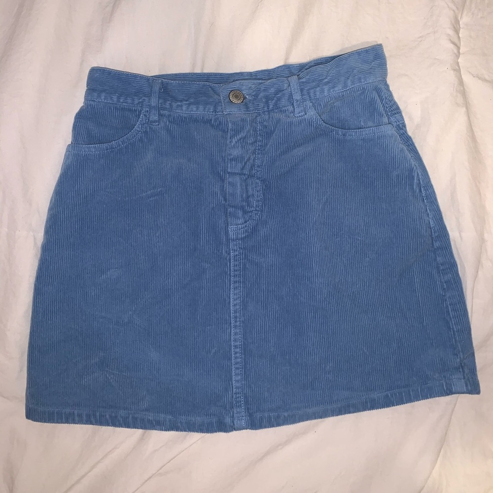 John Galt Brandy Melville blue corduroy mini skirt